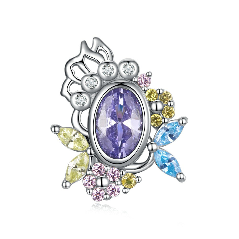 secret garden purple yellow charm 925 sterling silver xs2184