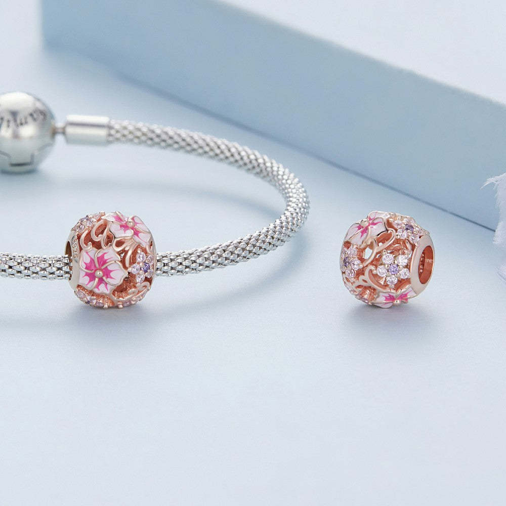 pink sakura charm 925 sterling silver xs2185