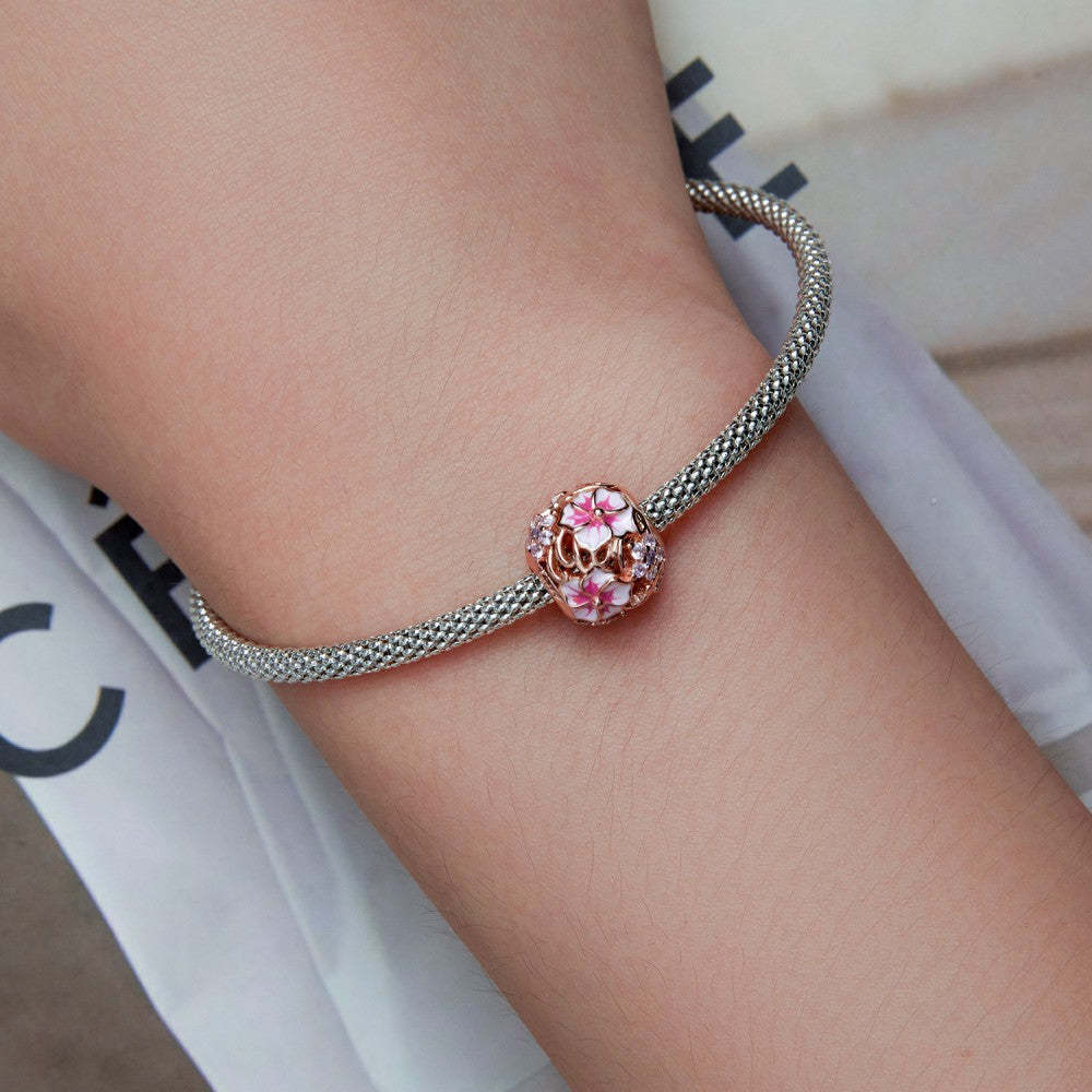 pink sakura charm 925 sterling silver xs2185