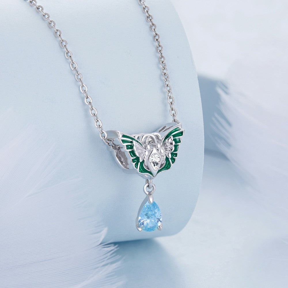 double butterfly green charm 925 sterling silver xs2206