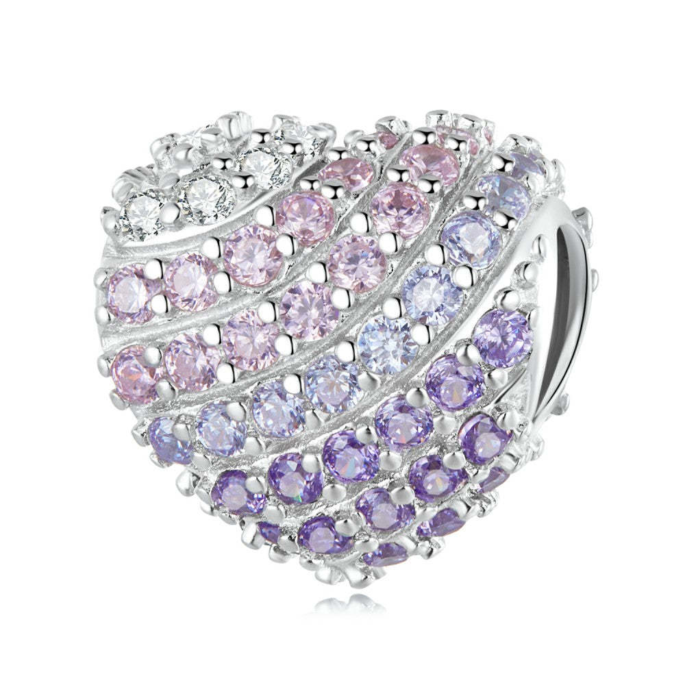 gradient heart shape pink blue charm 925 sterling silver xs2213
