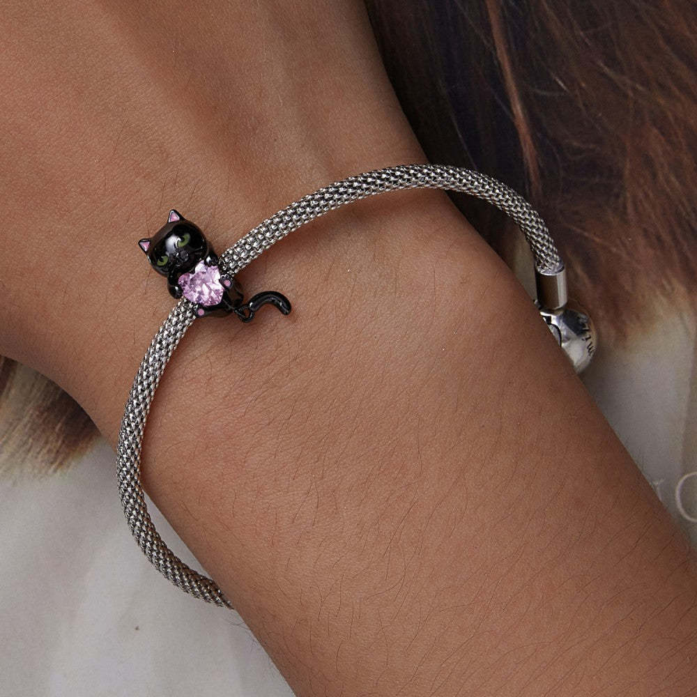 little black cat charm 925 sterling silver xs2215