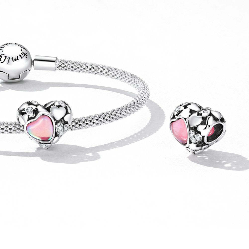 creative love pink charm 925 sterling silver xs2229