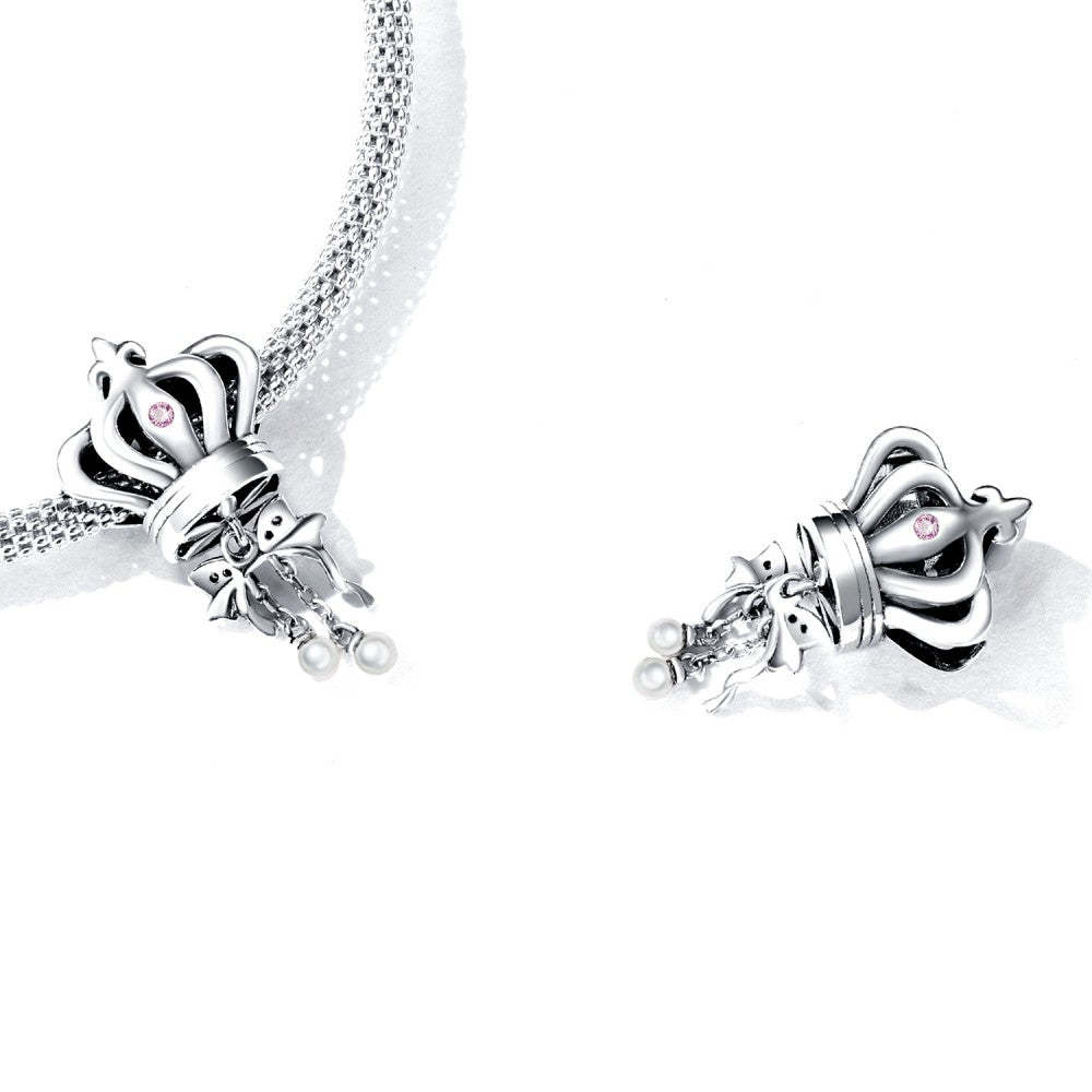 bow crown charm 925 sterling silver xs2241