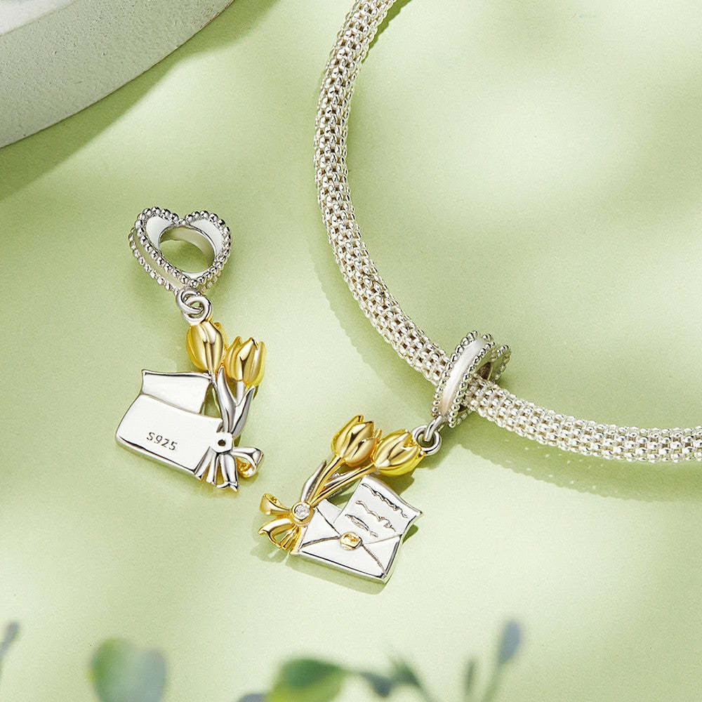 invitation card dangle charm 925 sterling silver yb2280