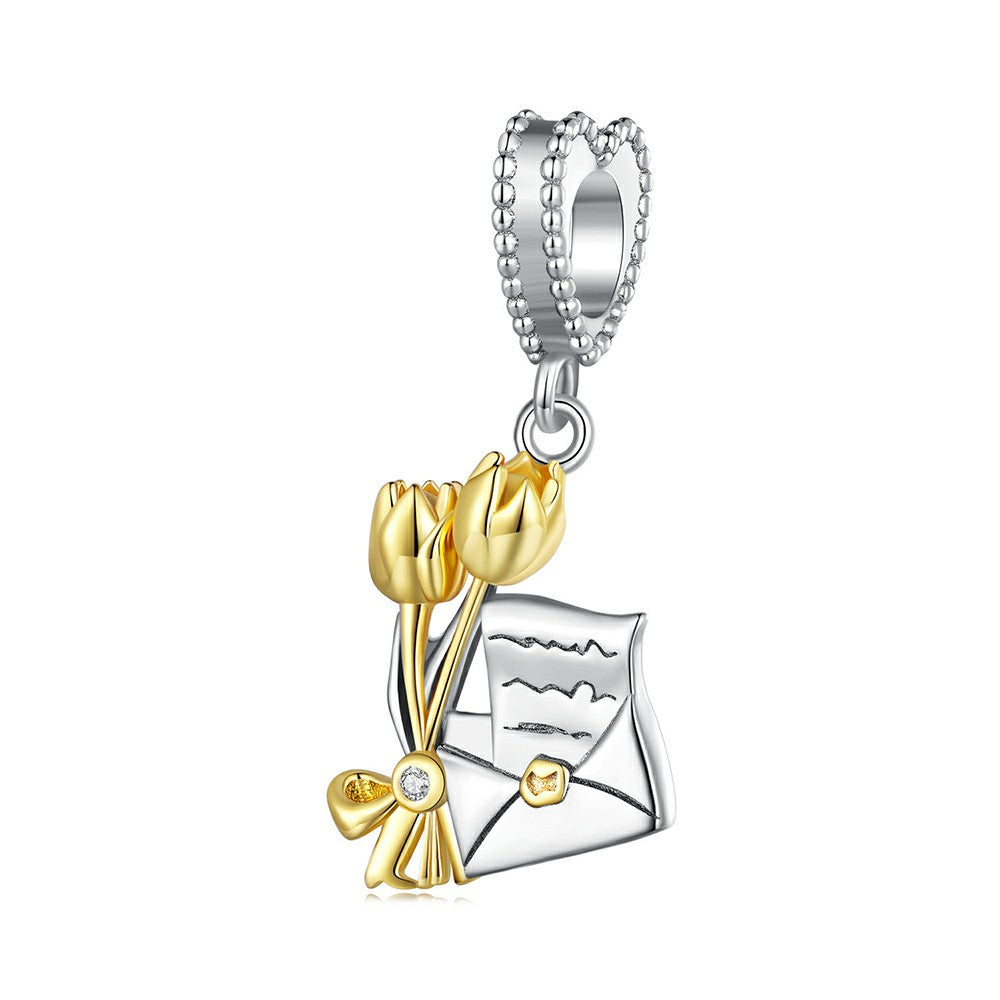 invitation card dangle charm 925 sterling silver yb2280