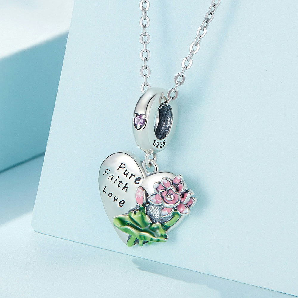 lotus dangle charm 925 sterling silver yb2295