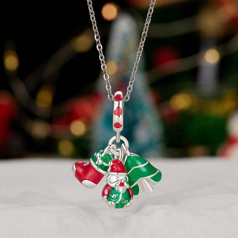 glow in the dark christmas dangle charm 925 sterling silver yb2299