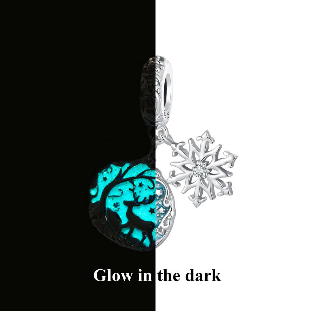 glow in the dark elk dangle charm 925 sterling silver yb2300