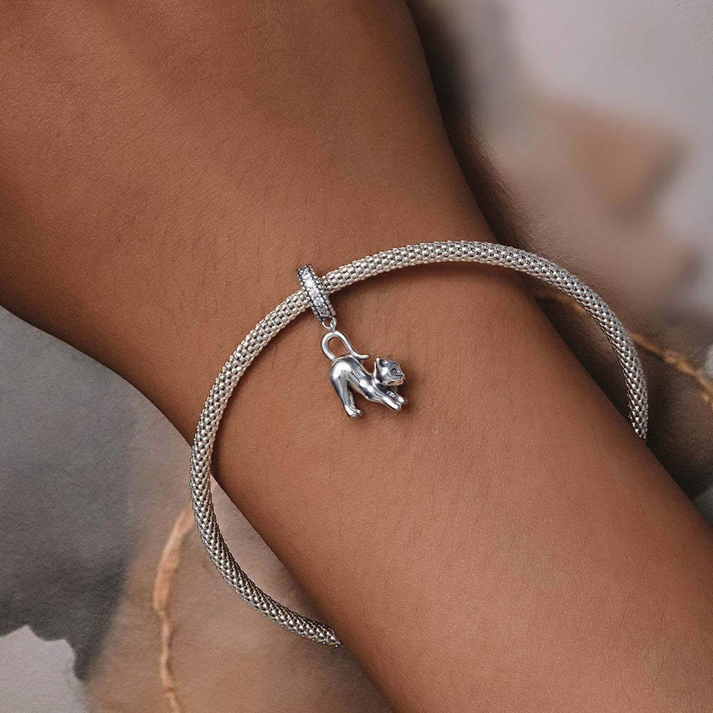 cat dangle charm 925 sterling silver yb2313