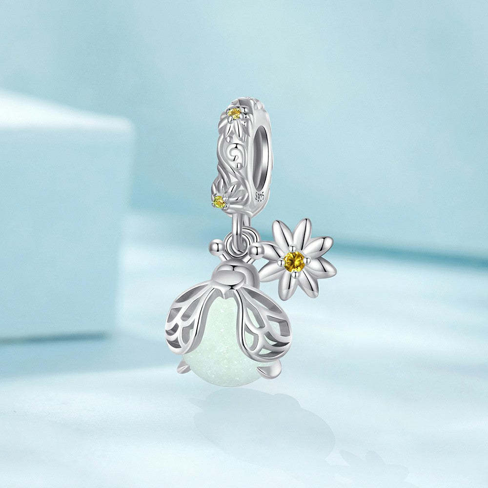 glow in the dark firefly dangle charm 925 sterling silver yb2317