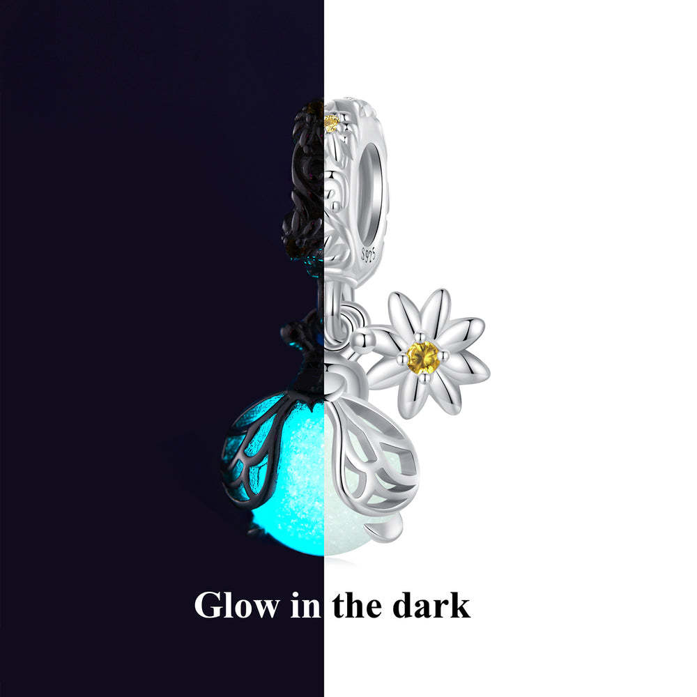 glow in the dark firefly dangle charm 925 sterling silver yb2317
