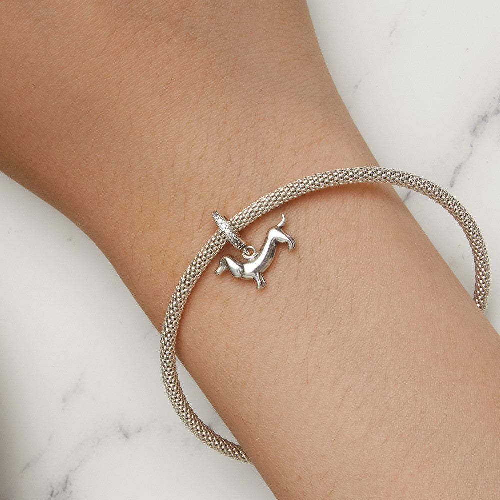 dachshund dangle charm 925 sterling silver yb2325