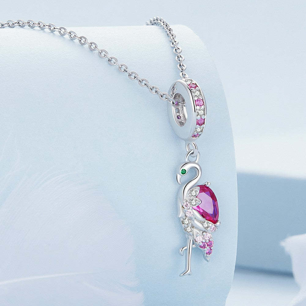 flamingo dangle charm 925 sterling silver yb2351