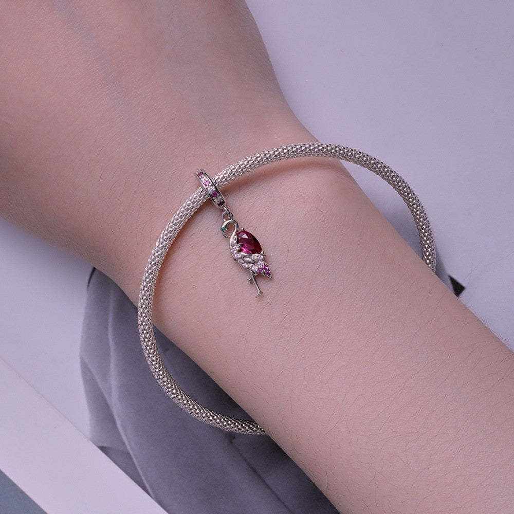 flamingo dangle charm 925 sterling silver yb2351
