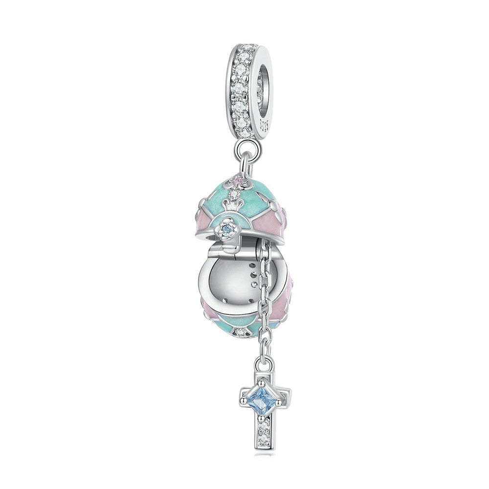 easter egg dangle charm 925 sterling silver yb2369