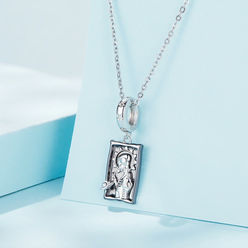 black world tarot dangle charm 925 sterling silver yb2394