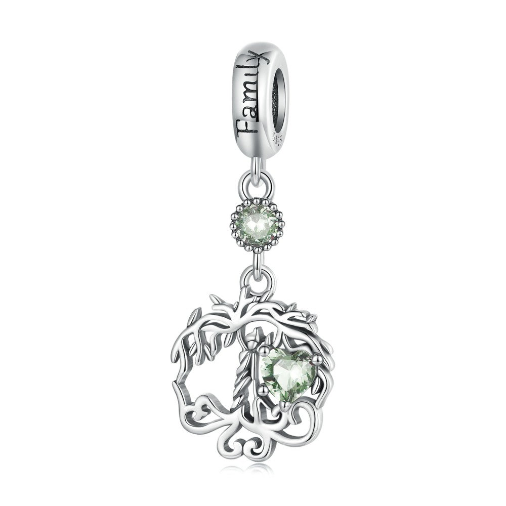 life tree with heart dangle charm 925 sterling silver yb2403