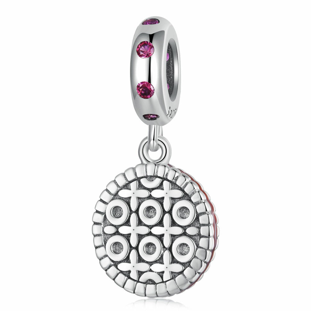 strawberry cookie dangle charm 925 sterling silver yb2415