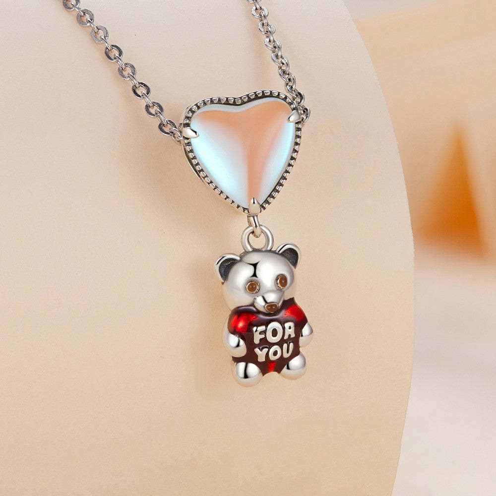 heart for you bear dangle charm 925 sterling silver yb2421