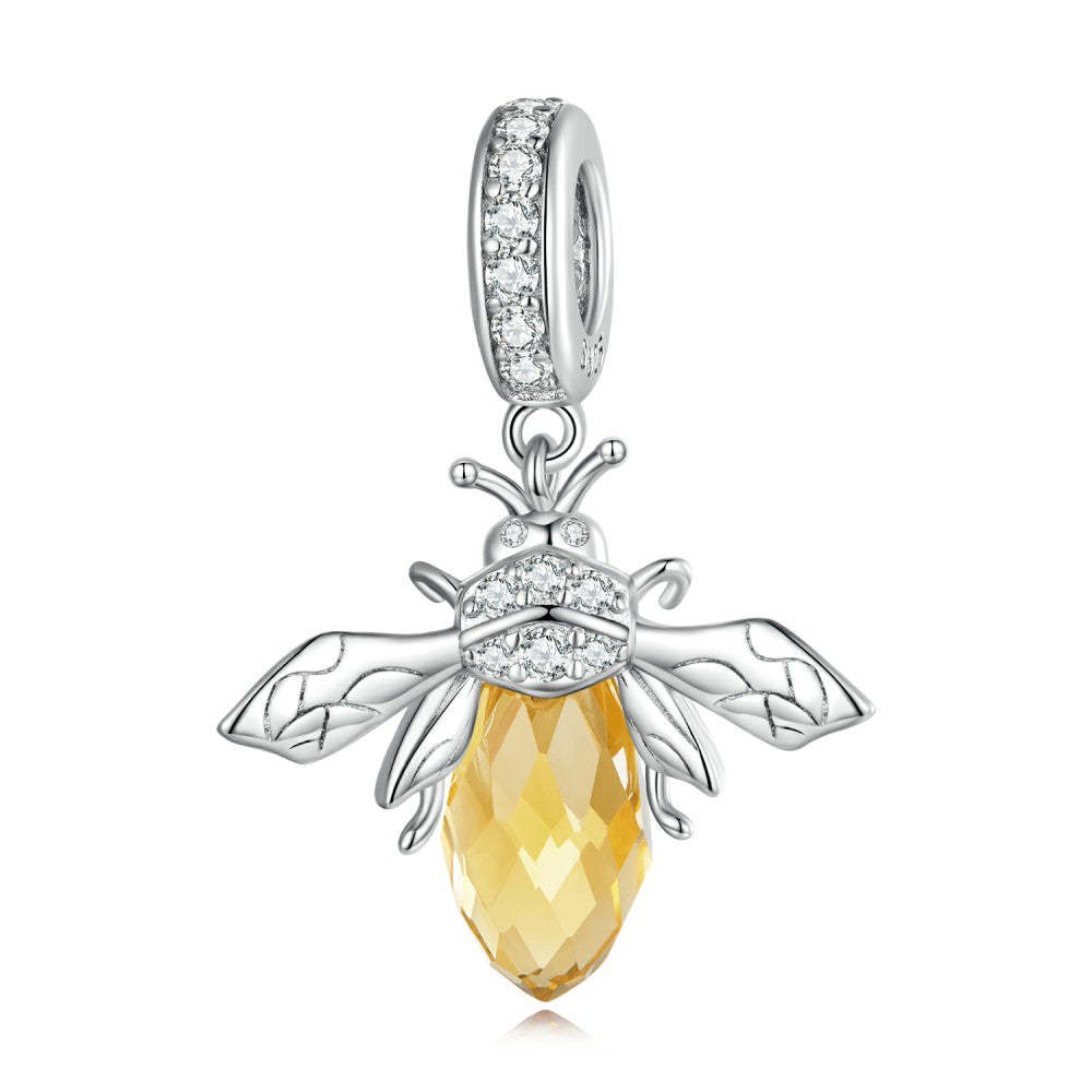 bee yellow dangle charm 925 sterling silver yb2428