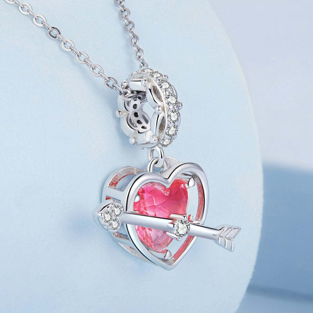 one arrow through the heart dangle charm 925 sterling silver yb2431