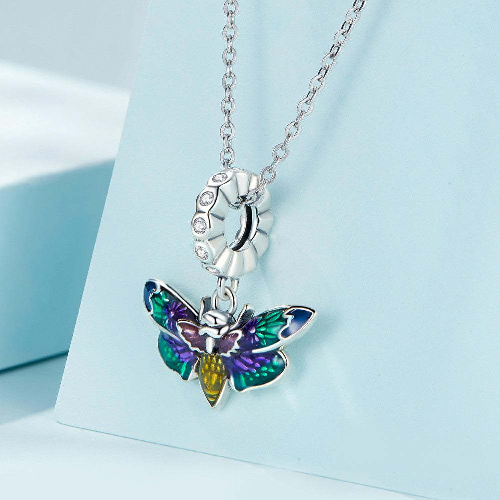 weird bee enamel dangle charm 925 sterling silver yb2435