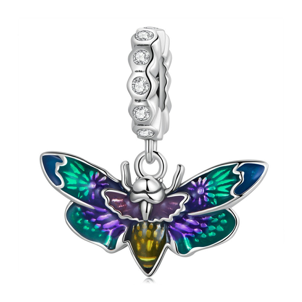 weird bee enamel dangle charm 925 sterling silver yb2435
