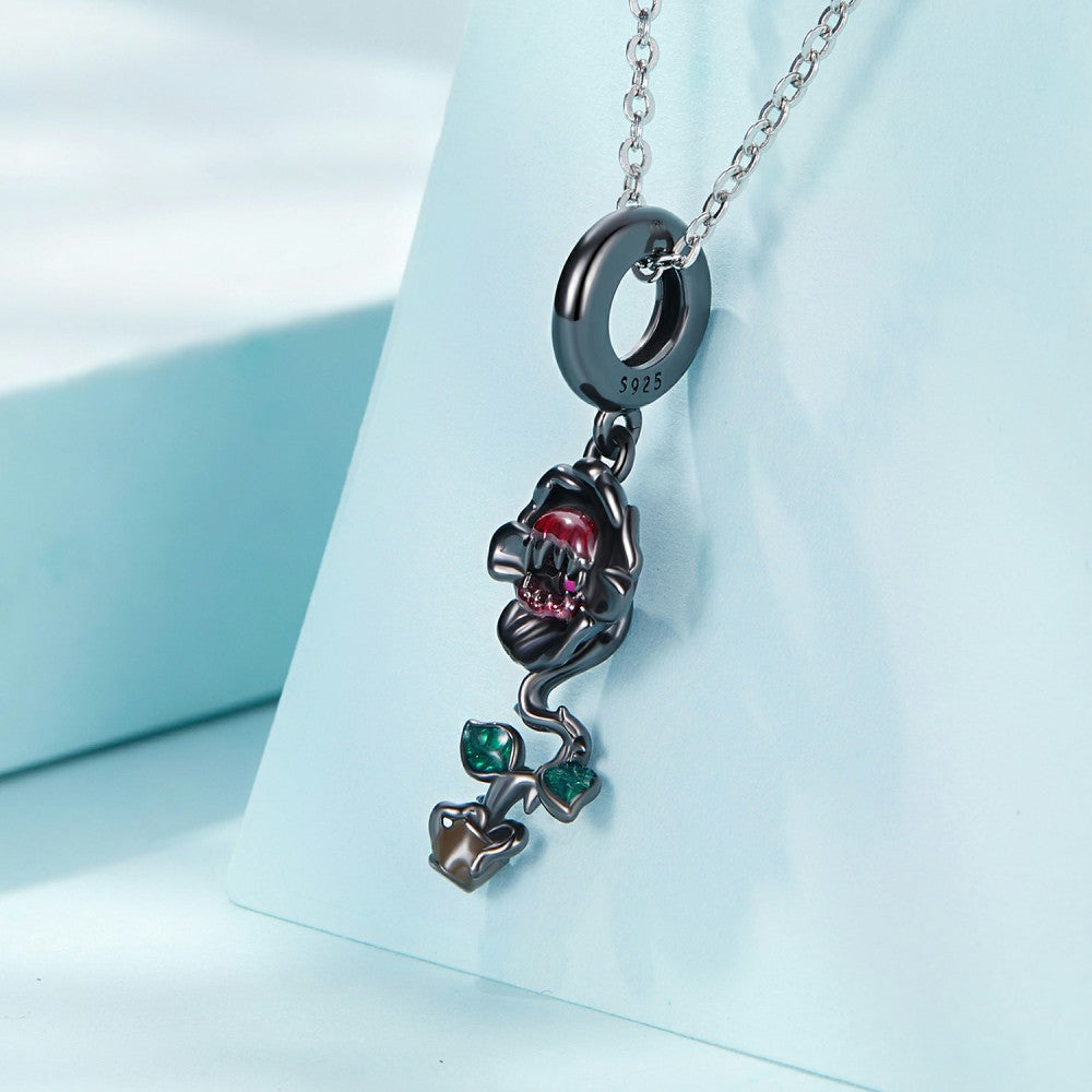 black piranha dangle charm 925 sterling silver yb2445