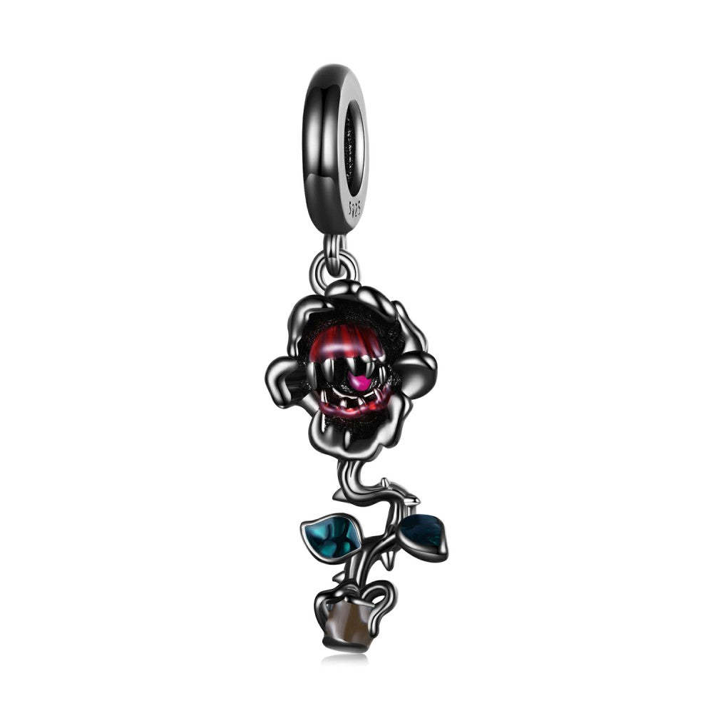 black piranha dangle charm 925 sterling silver yb2445