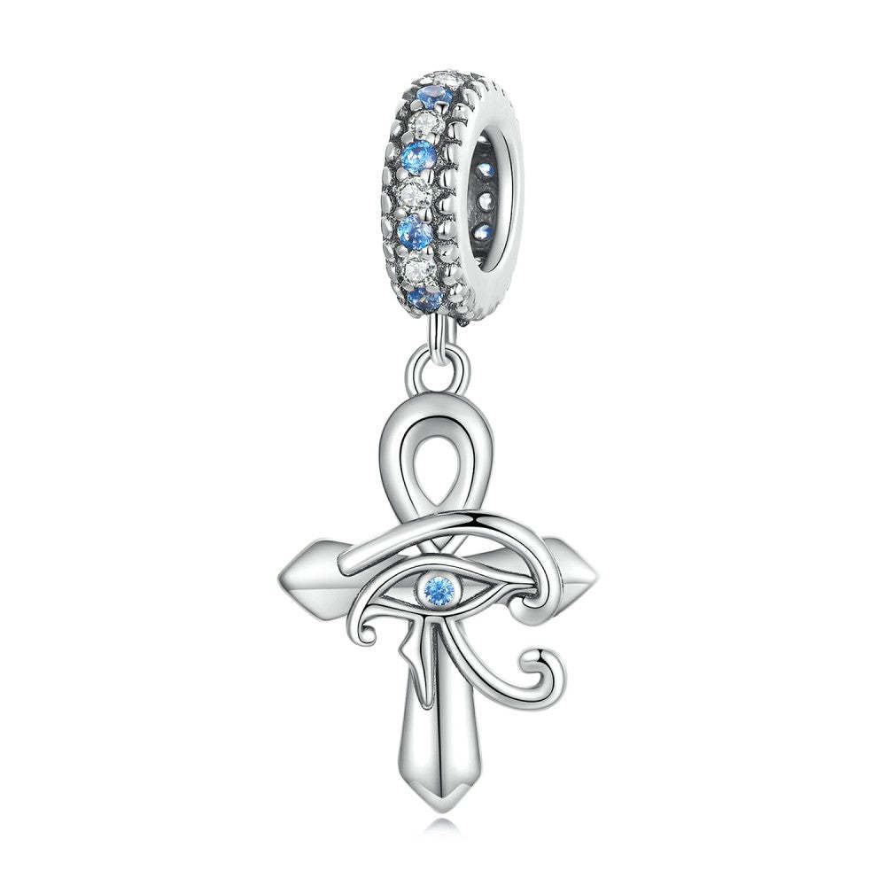 cross eye of horus charm 925 sterling silver yb2453