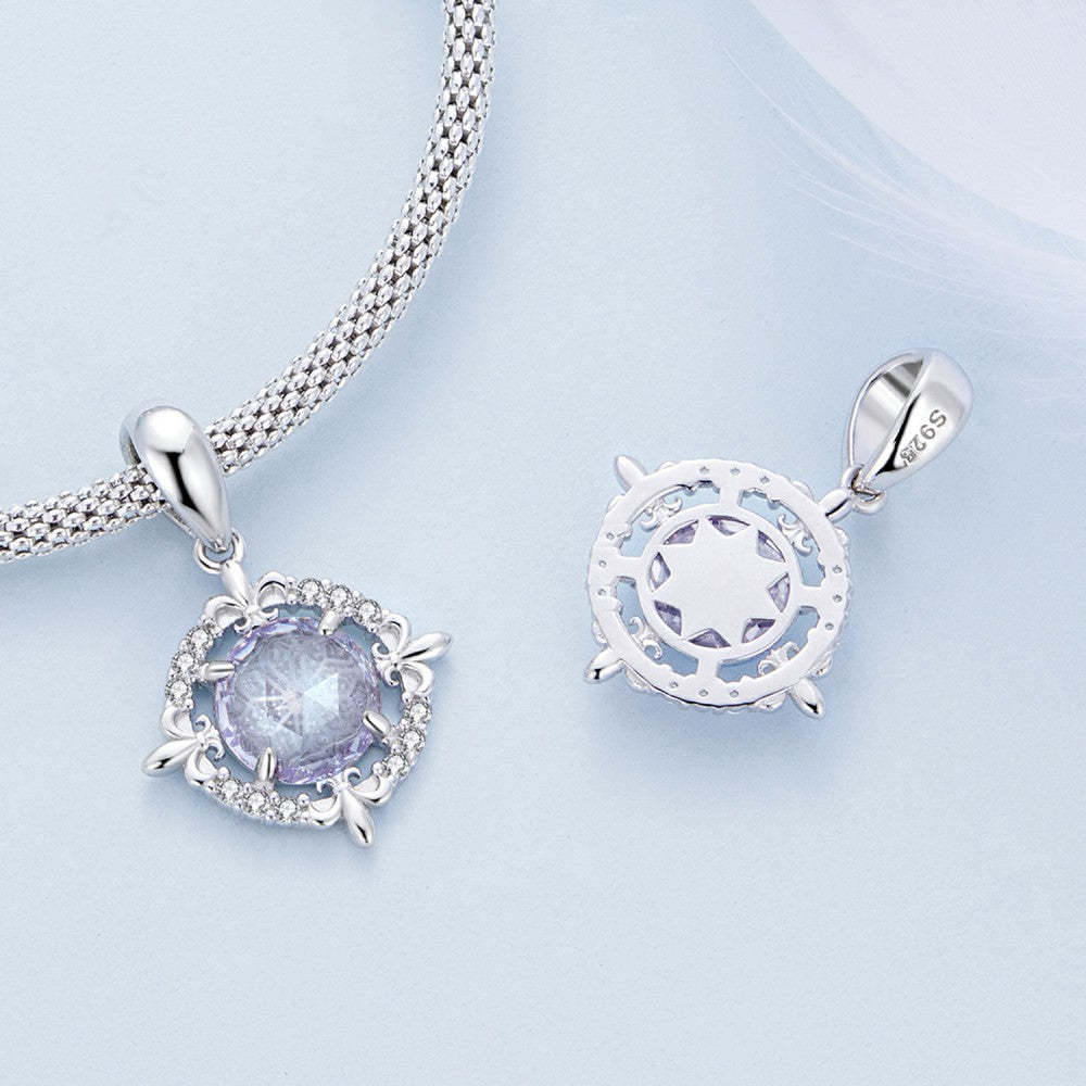 iris round dangle charm 925 sterling silver yb2476