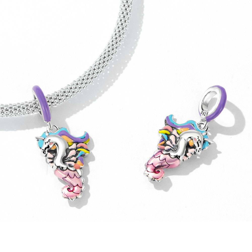 unicorn enamel dangle charm 925 sterling silver yb2485