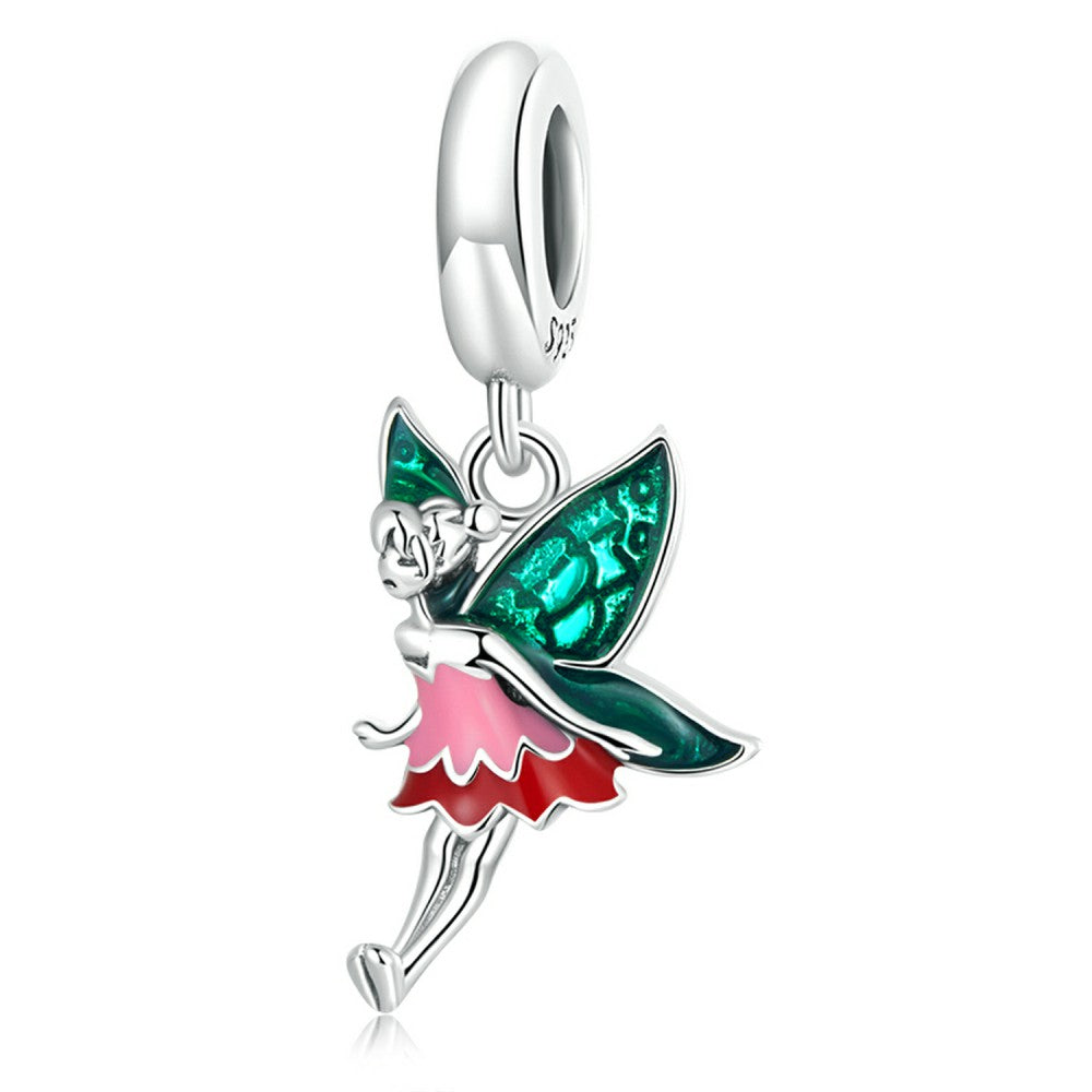 flower elf dangle charm 925 sterling silver yb2504