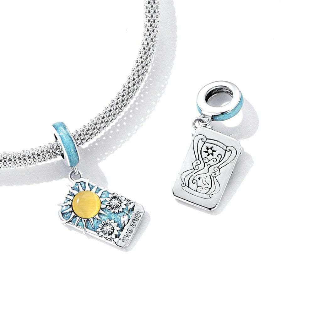 the sun tarrot dangle charm 925 sterling silver yb2507