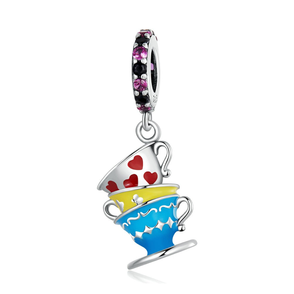 magic tea cup dangle charm 925 sterling silver yb2511