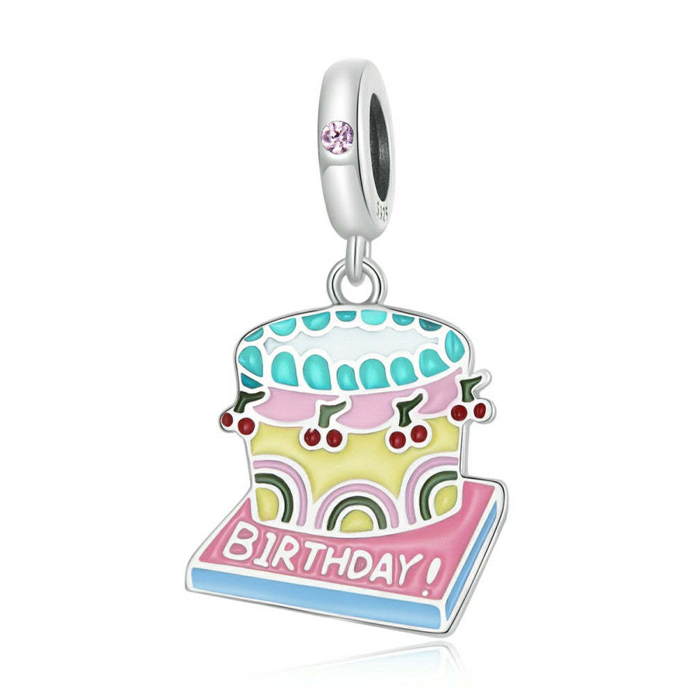 cheery cake dangle charm 925 sterling silver yb2531