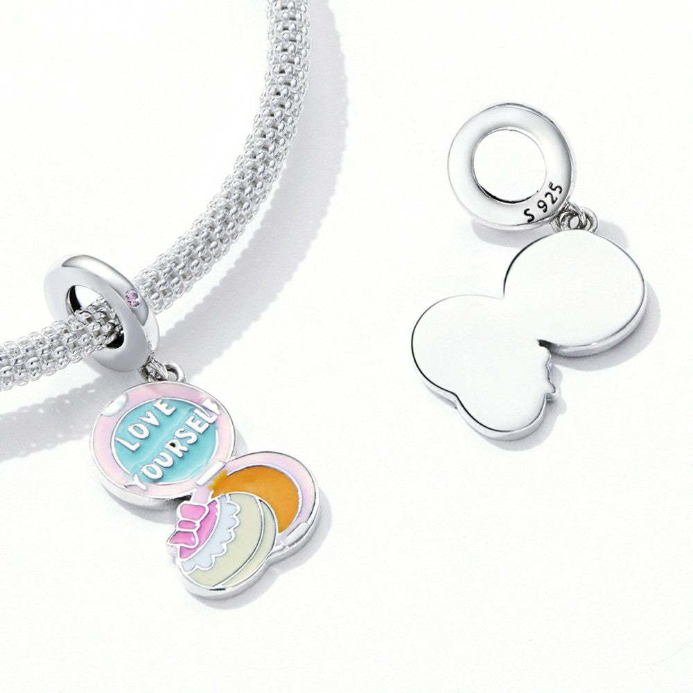 love yourself makeup dangle charm 925 sterling silver yb2539