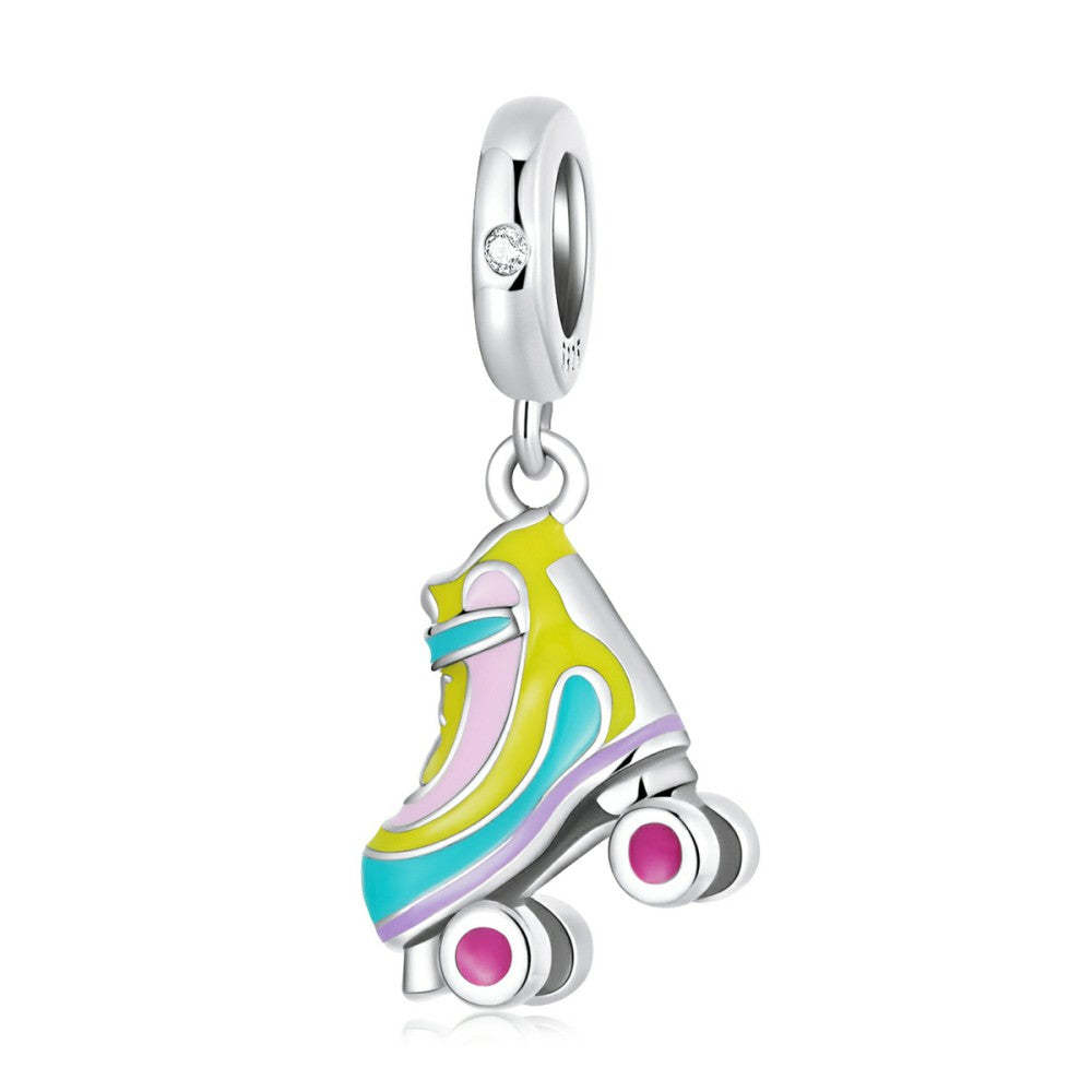 roller skates dangle charm 925 sterling silver yb2540