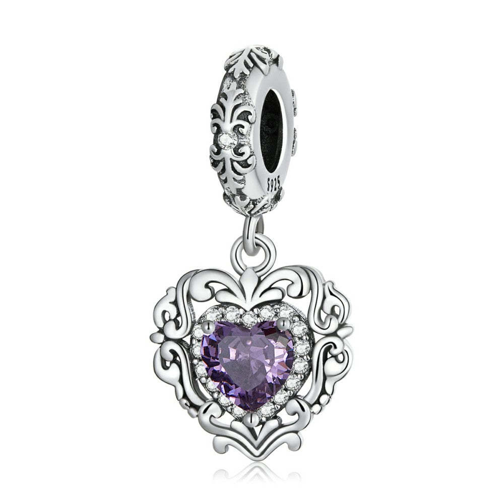 classic heart dangle charm 925 sterling silver yb2542