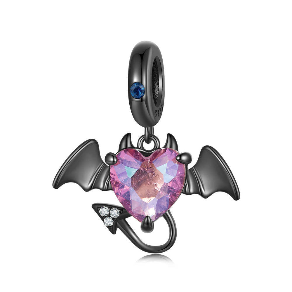 Love Devil Pendant Dangle Charm Silver - soufeelus