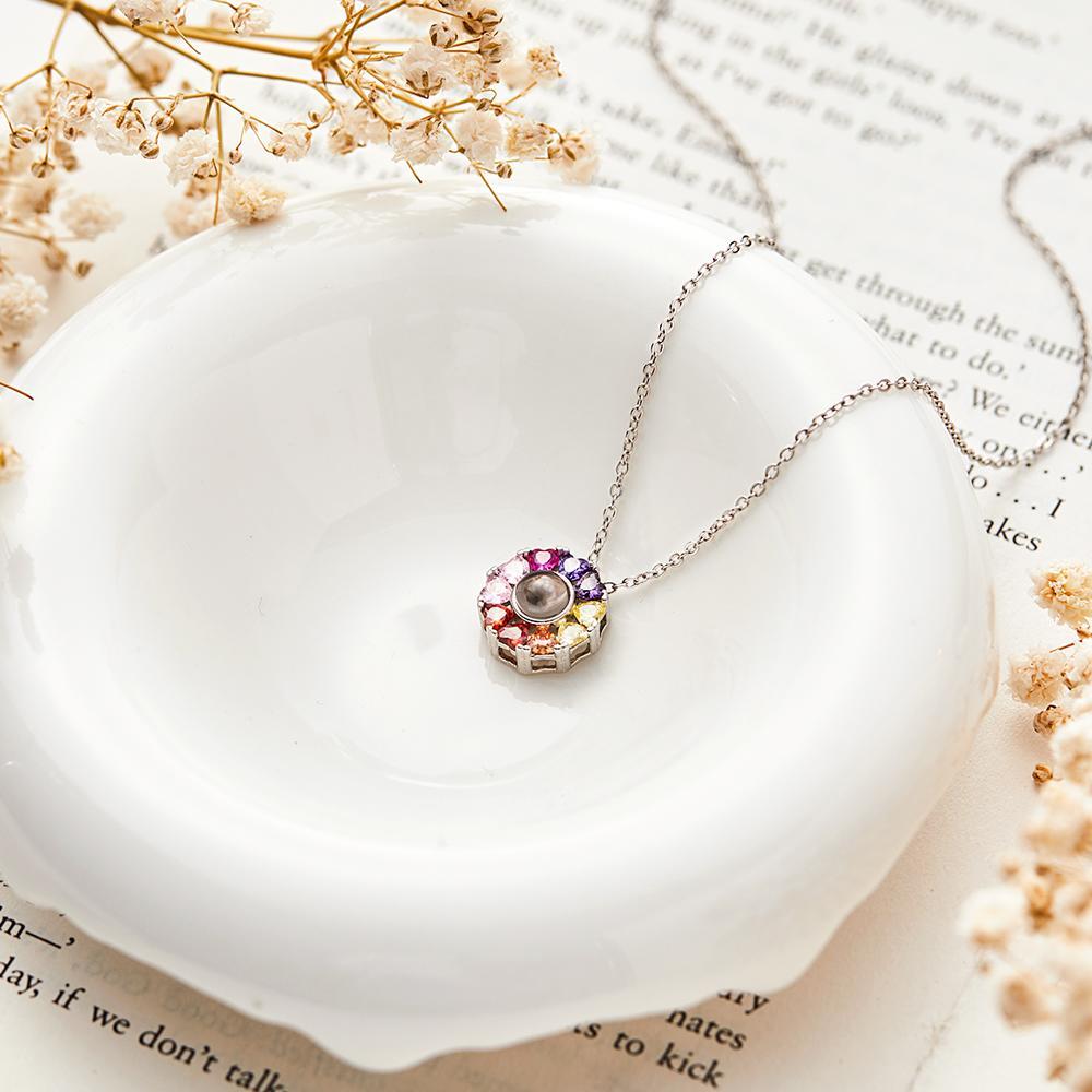 925 Sterling Silver Projection Photo Love Necklace Personalized Projective Pendant Gift for Her - soufeelus