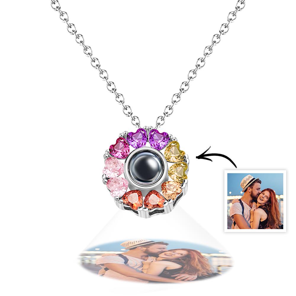 925 Sterling Silver Projection Photo Love Necklace Personalized Projective Pendant Gift for Her - soufeelus