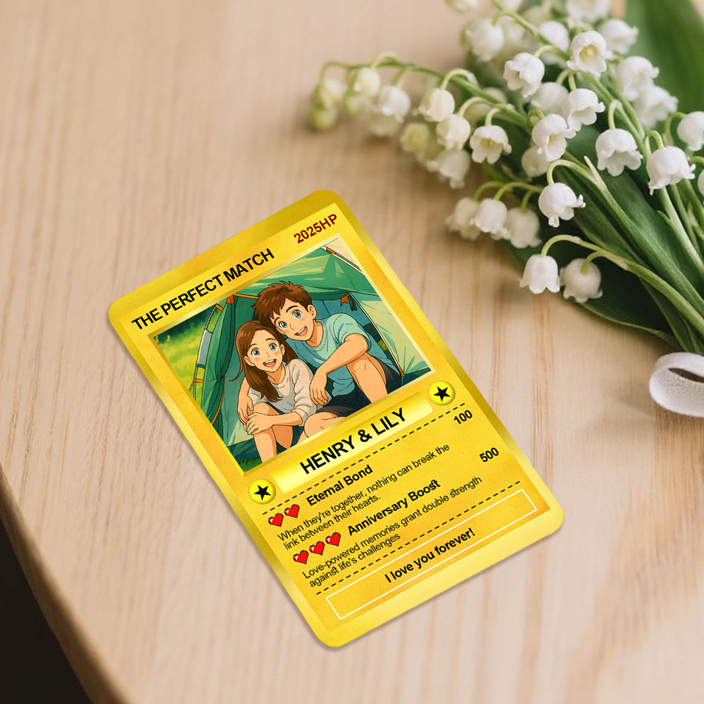 Personalized Anime Acrylic Card Custom Photo Poke Card Cartoon Style Gift for Him Anniversary Gifts