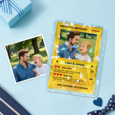 Personalized Father's Day Anime Acrylic Card, Fathers Day Gift For Dad, Custom Photo Anime Card, Gamer Dad Gifts From Kids, Gift For Husband