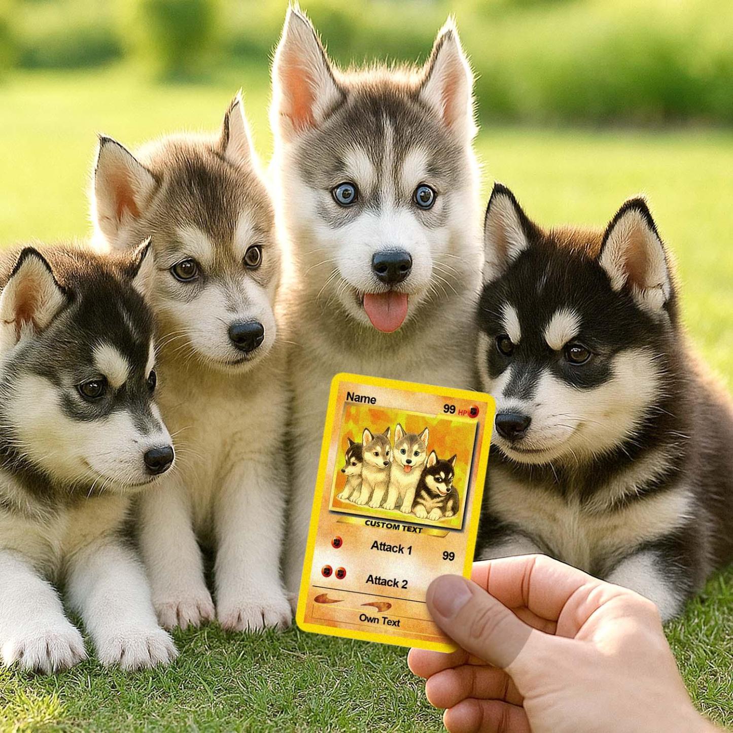 Custom Photo Poke Card Photo Art Card Personalized Text Poke Present for Pet Lovers