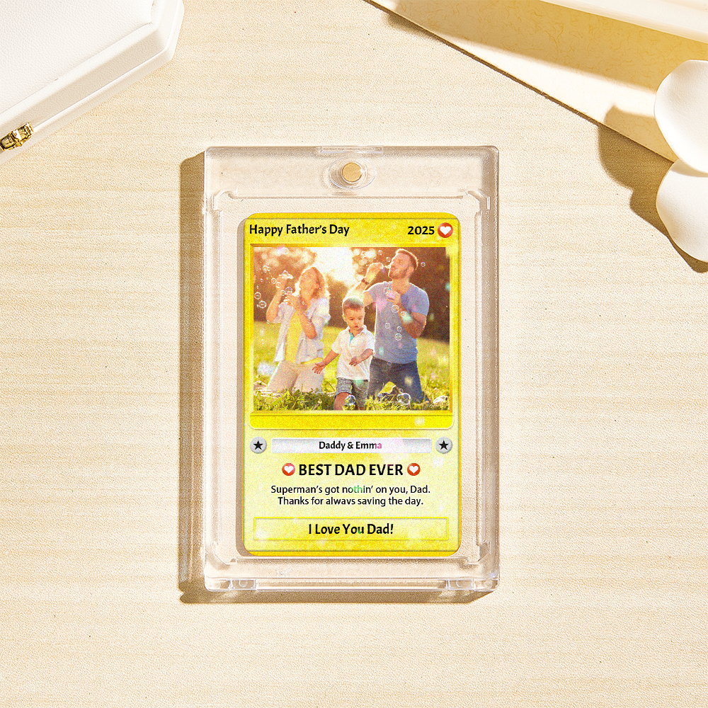 Father's Day Card, Personalized Fathers Day Gift For Dad, Custom Photo Hologram Card, Dad Gifts From Son Daughter, Gift For Husband