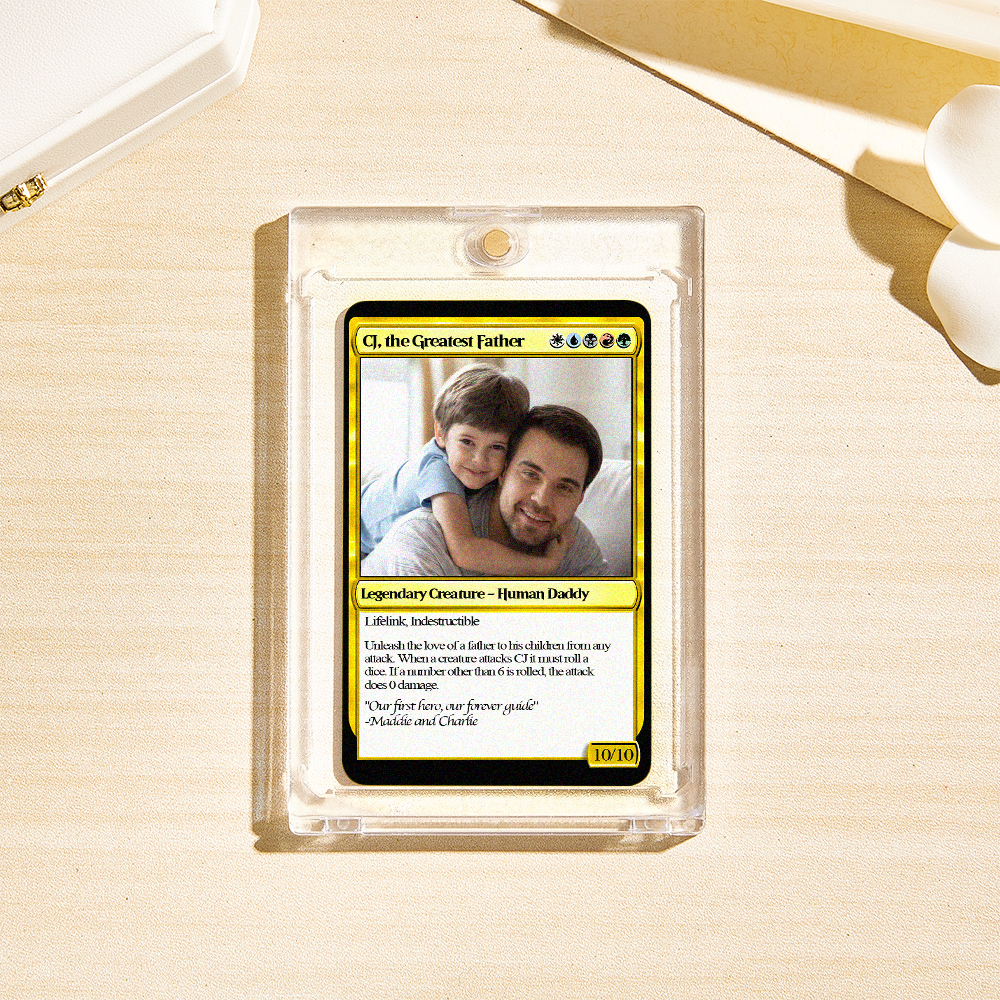Custom Poke Card for Dad Personalized Photo and Text Gift for Father