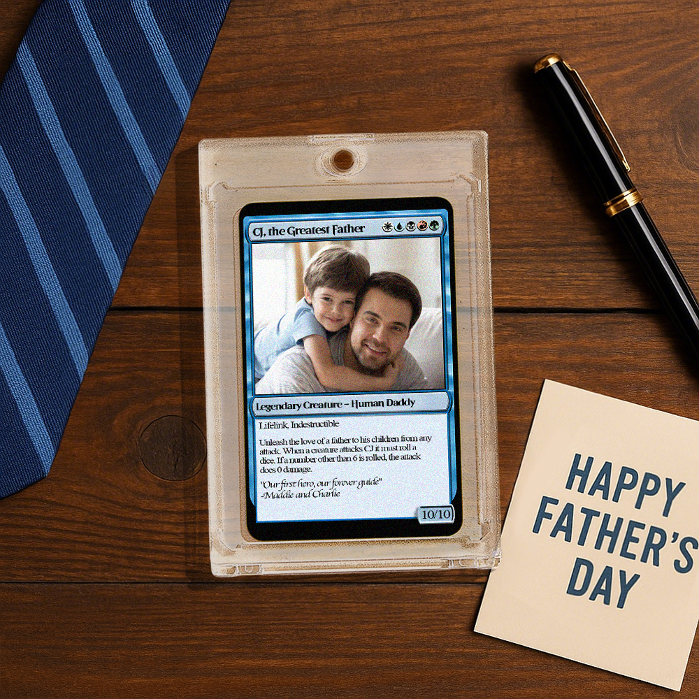 Custom Poke Card for Dad Personalized Photo and Text Gift for Father