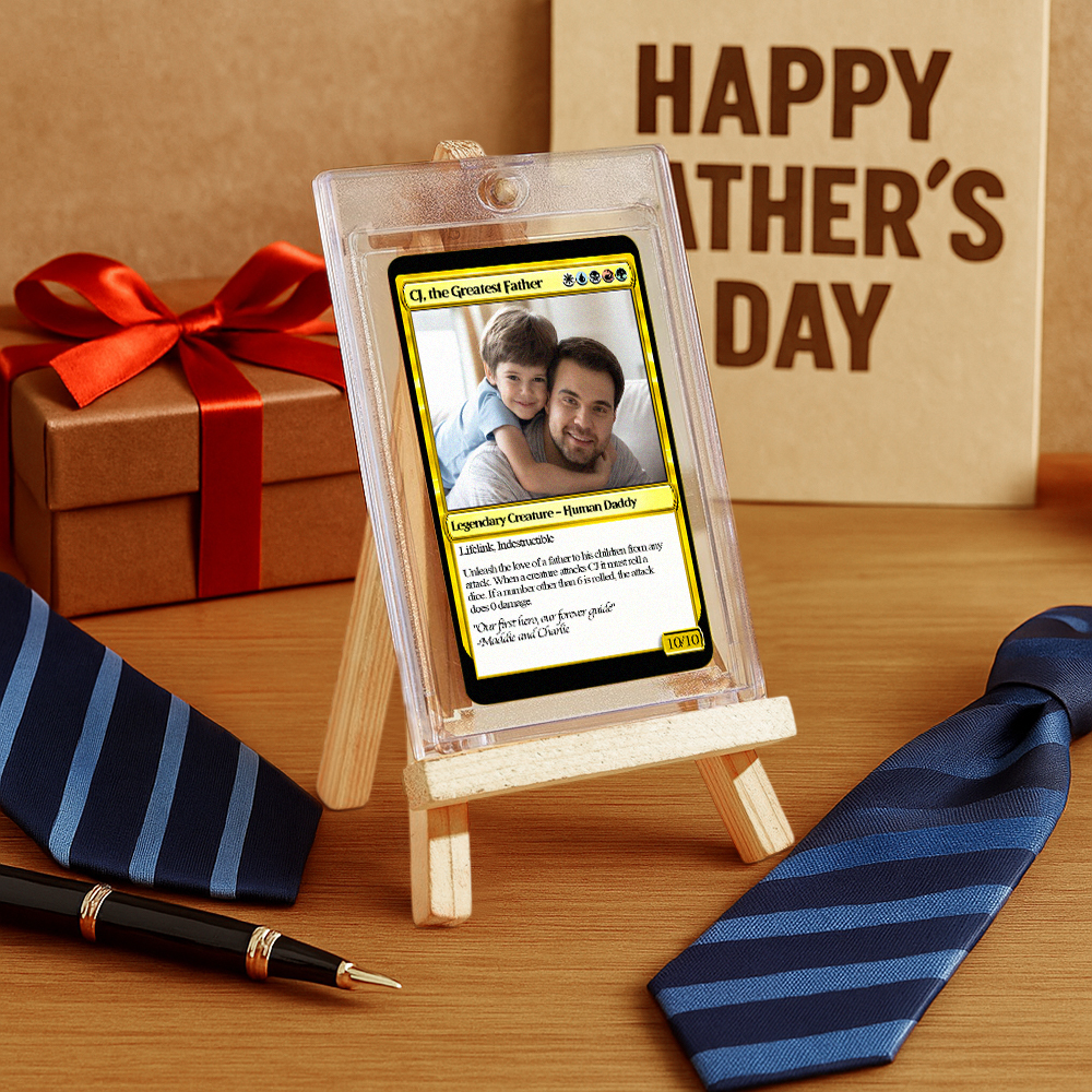 Custom Poke Card for Dad Personalized Photo and Text Gift for Father